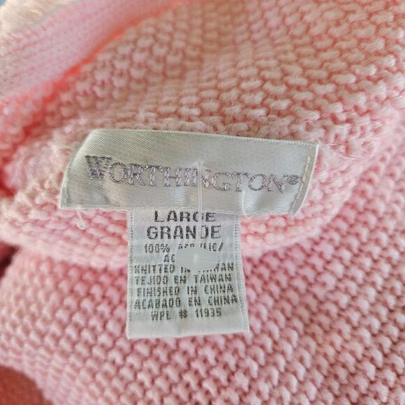Worthington pink button up sweater - Picture 5 of 6